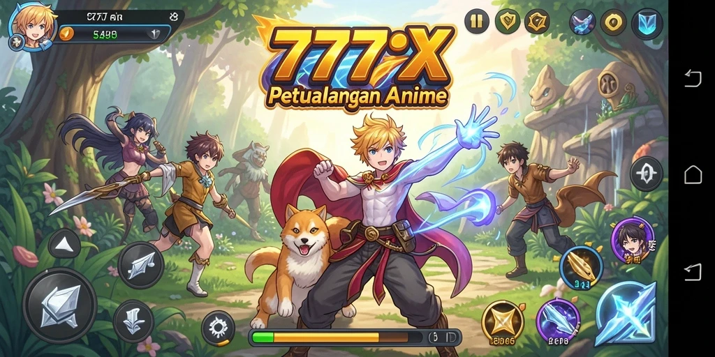 Gameplay dinamis dengan karakter anime penuh aksi