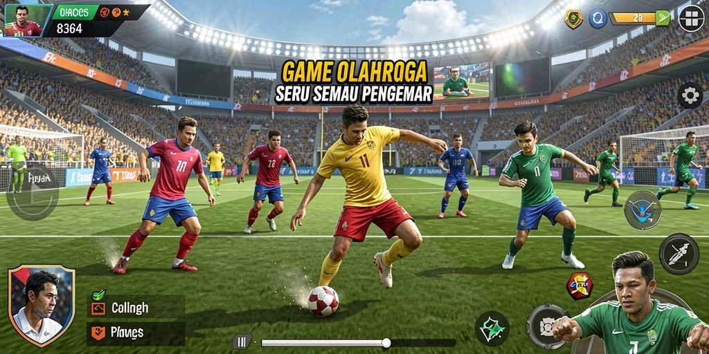 Tampilan gameplay seru dari 8364 dengan aksi olahraga yang mendebarkan.