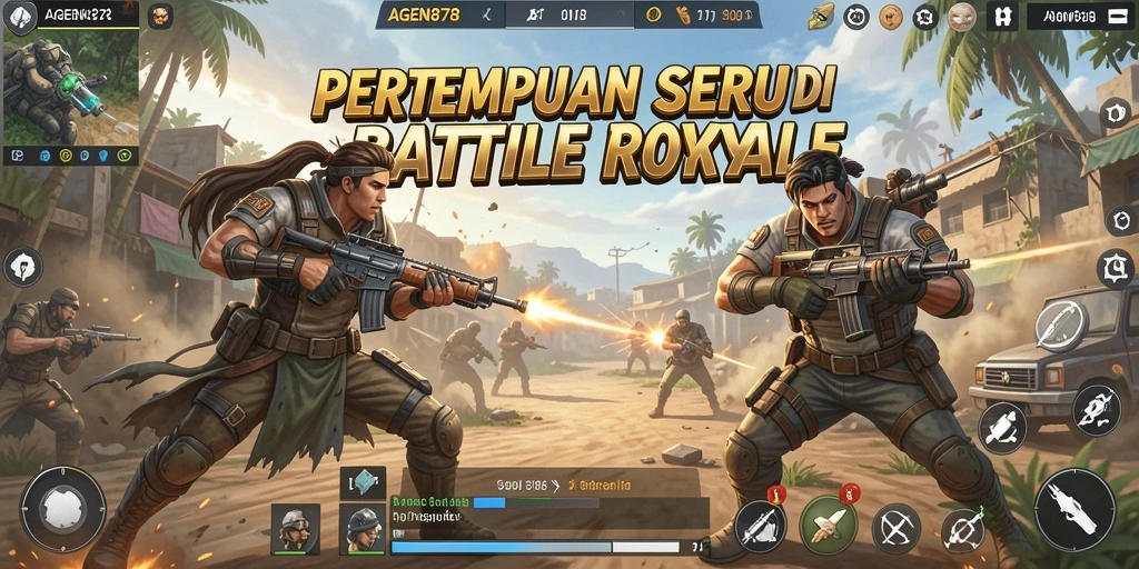 Tangkapan layar menunjukkan aksi seru di AGEN878 Battle Royale.