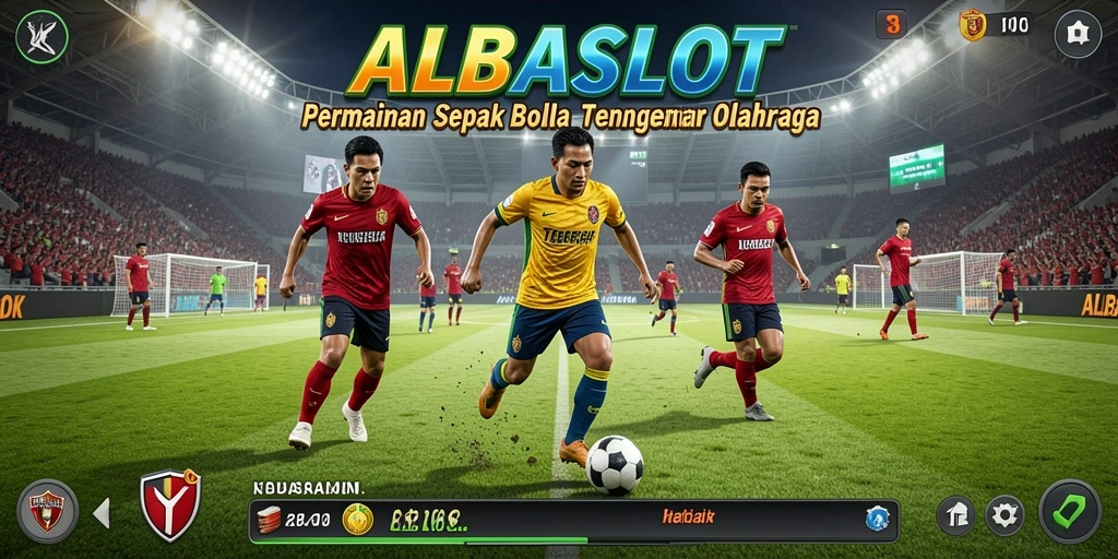 Tampilan gameplay sepak bola yang mendebarkan di ALBASLOT.