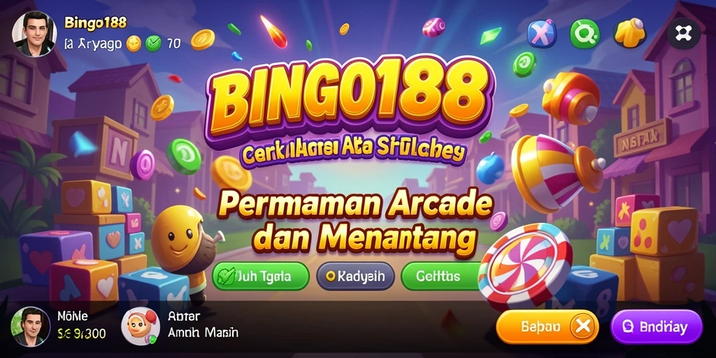 Screenshot gameplay BINGO188 menampilkan suasana Arcade yang menyenangkan.