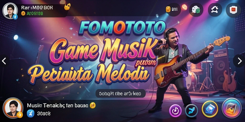 Screenshot FOMOTOTO menampilkan gameplay seru dengan berbagai fitur musik.