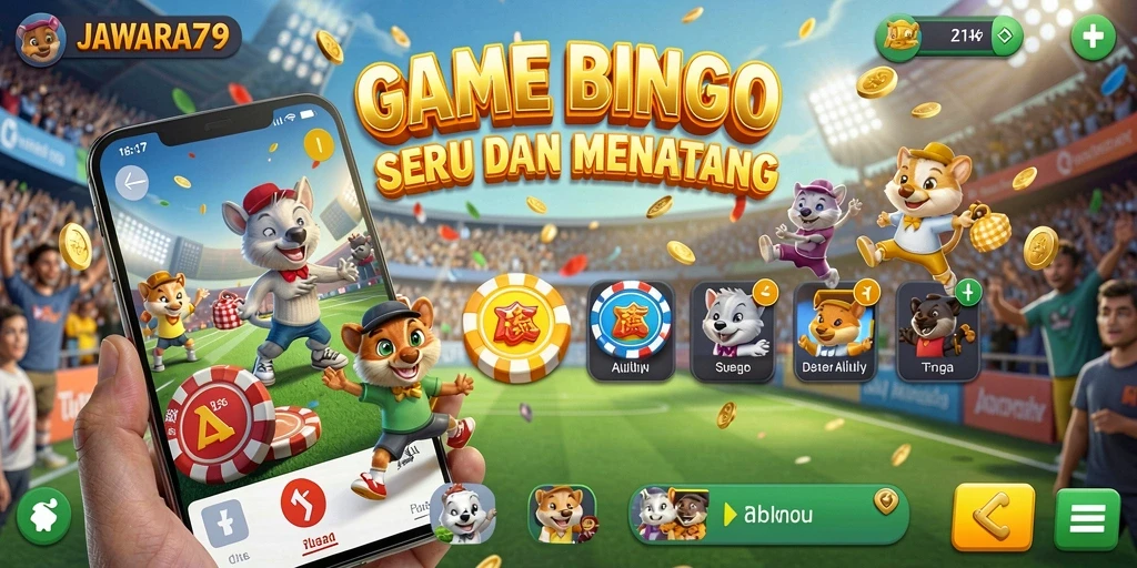 Tampilan gameplay seru JAWARA79 dengan kartu Bingo penuh warna.