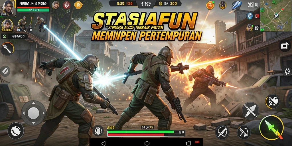 Tangkapan layar gameplay NESIAFUN menunjukkan pertempuran strategi yang mendebarkan dan mendalam.