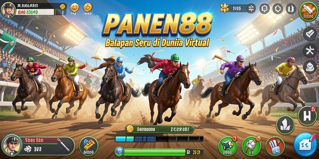 Tampilan layar gameplay <strong>PANEN88</strong> yang mendebarkan dan penuh aksi balapan.