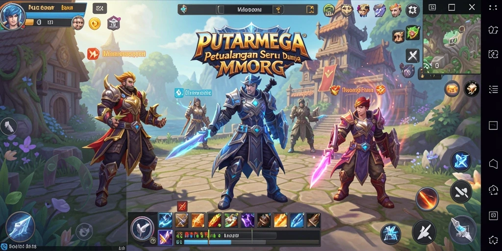 Tangkapan layar gameplay PUTARMEGA yang menampilkan aksi seru dalam pertarungan MMORPG.