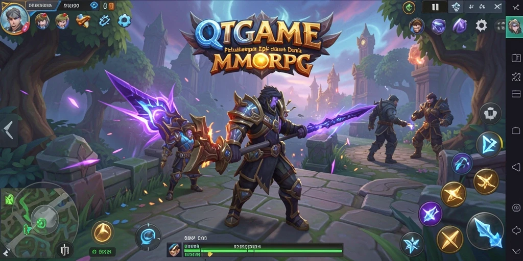Tampilan gameplay QTGAME yang menegangkan dan mengasyikkan dalam dunia MMORPG.