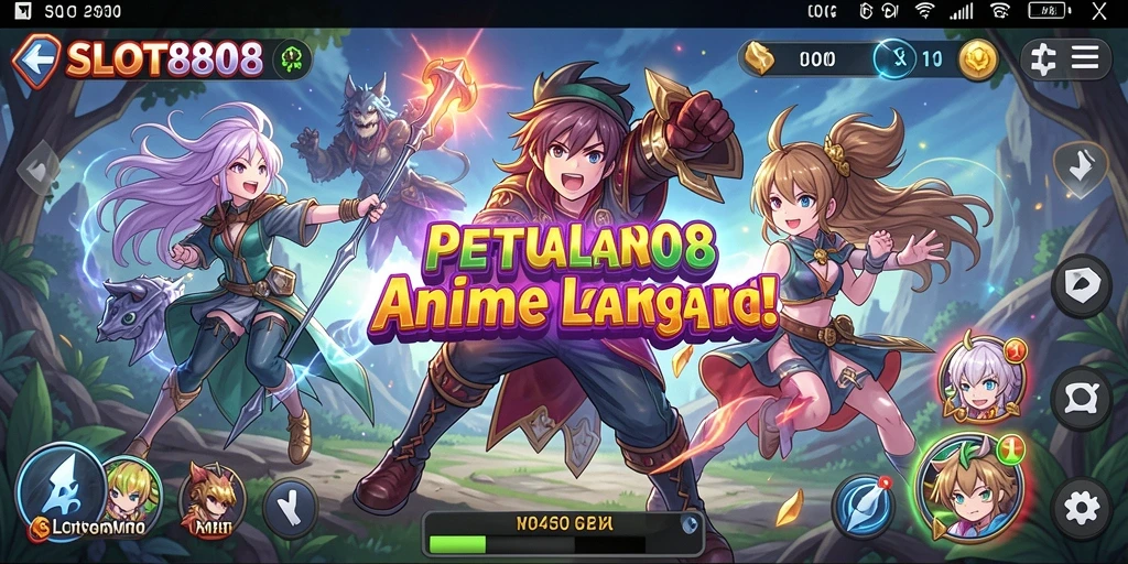 Tampilan gameplay SLOT8808 dengan karakter anime yang menarik.