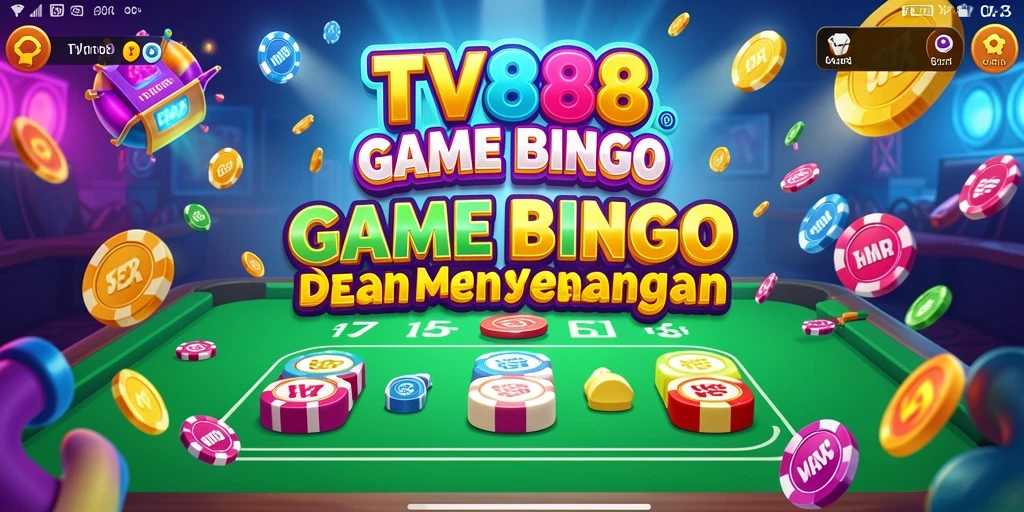 Tampilan screenshot TV888 menunjukkan gameplay Bingo yang penuh warna.