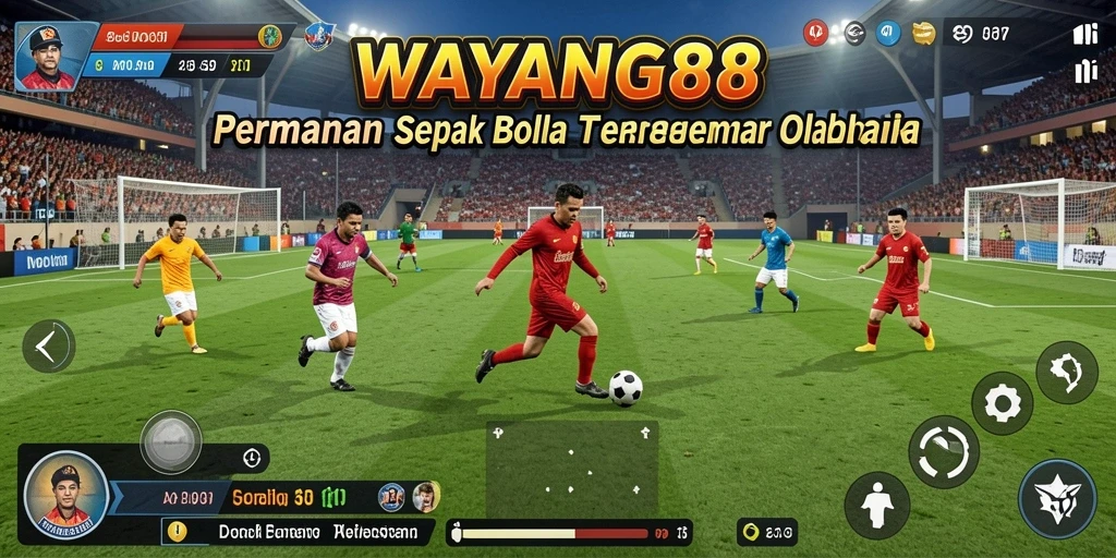 Tampilan aksi seru dalam permainan sepak bola WAYANG88.