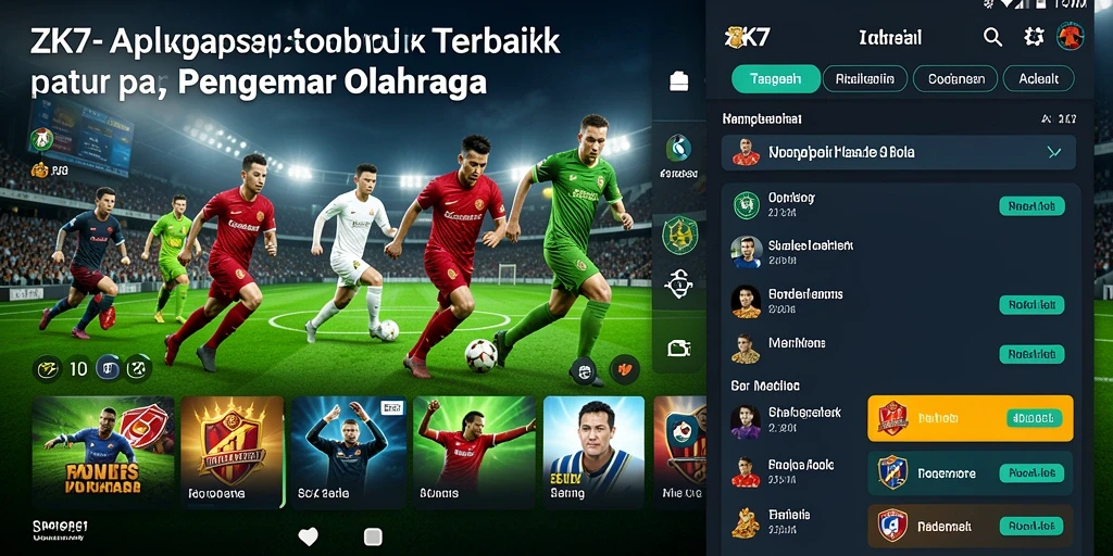 Screenshot ZK7 menampilkan antarmuka intuitif aplikasi Sportsbook.